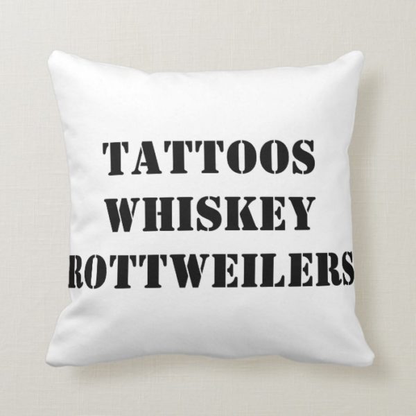 Black and White Rottweiler Throw Pillow