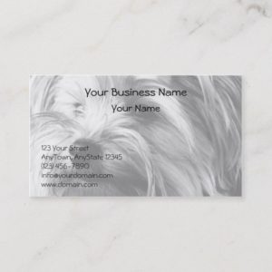 Black and White Yorkshire Terrier Yorkie Portrait Business Card