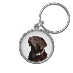 Black Brown Labrador Retriever Puppy Dog Keychain