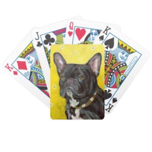 Black French Bulldog Dog Playing Cards