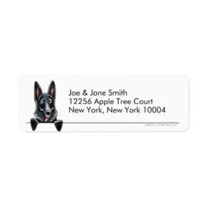 Black German Shepherd Clean & Simple Label