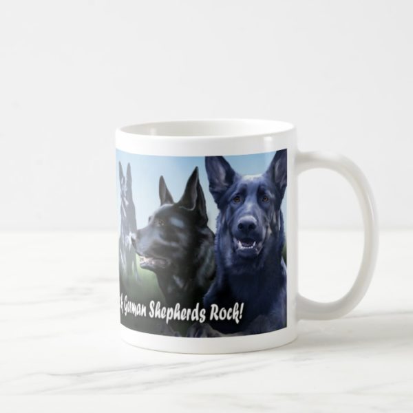 Black german Shepherds Rock Coffee Mug