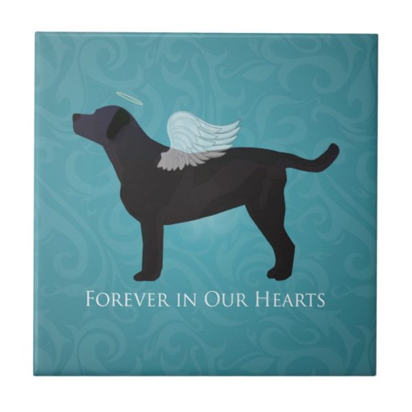 Black Lab Pet Memorial Sympathy Pet Loss Design Tile