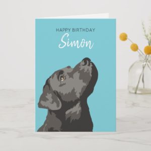 Black Labrador Personalised Happy Birthday Card