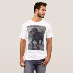 Black Labrador Retriever Dog Art T-shirt