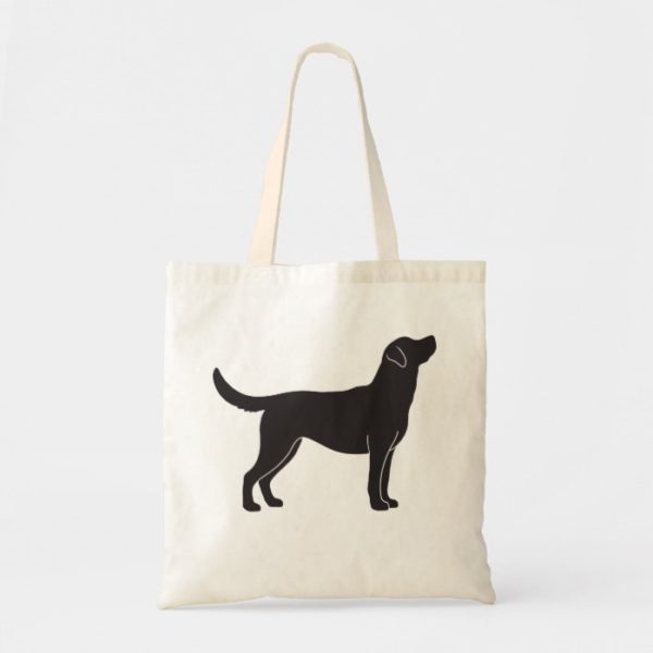 Black Labrador Retriever Dog Silhouette Tote Bag