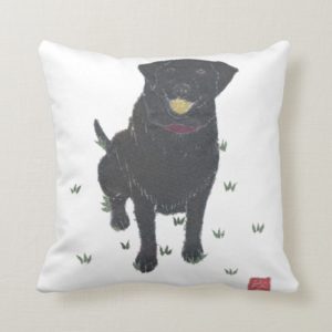 Black Labrador Retriever Pillow