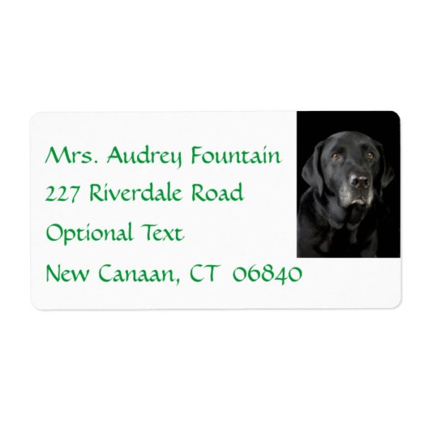 Black Labrador Retriever Return Name Address Label