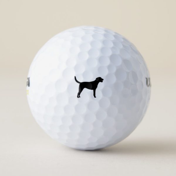 Black Labrador Retriever Silhouette Golf Balls