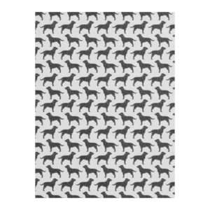 Black Labrador Retriever Silhouettes Pattern Fleece Blanket