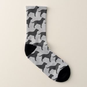 Black Labrador Retriever Silhouettes Pattern Socks