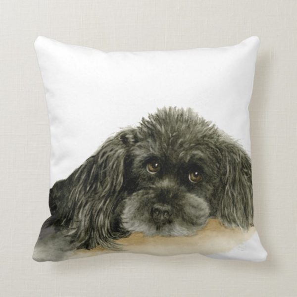 Black Poodle pillow