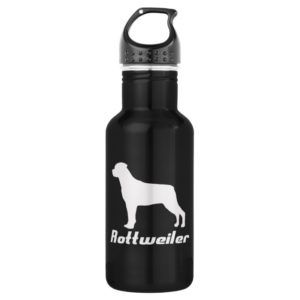 Black Rottweiler Stainless Steel Water Bottle