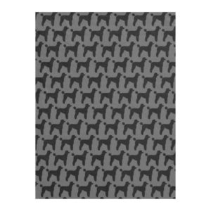 Black Standard Poodle Silhouettes Pattern Fleece Blanket