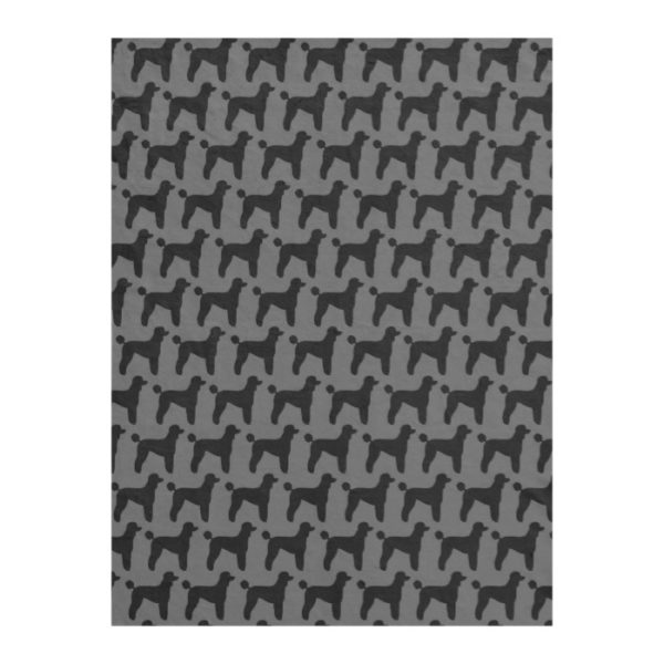 Black Standard Poodle Silhouettes Pattern Fleece Blanket