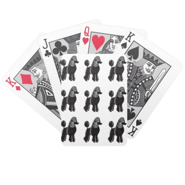 Black Standard Poodles Pattern Playing Cards
