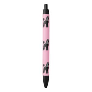 Black Standard Poodles Pink and Black Pens