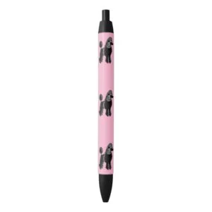Black Standard Poodles Pink and Black Pens