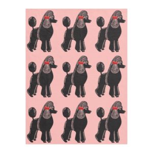 Black Standard Poodles Pink Fleece Blanket