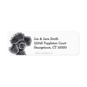 Black Toy Poodle Clean & Simple Label
