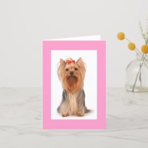 Blank Yorkshire Terrier Puppy Dog Notecard