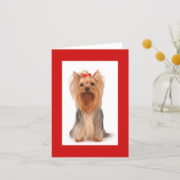 Blank Yorkshire Terrier Puppy Dog Notecard
