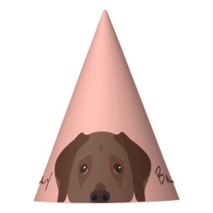 Brown Labrador Restriever Dog Portrait Party Hat