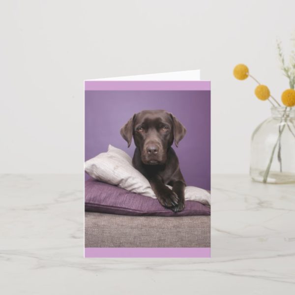 Brown Labrador Retriever Puppy Dog Blank Note Card