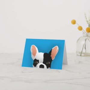 Bulldog art - french bulldog card