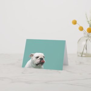 Bulldog funny face custom blank note card