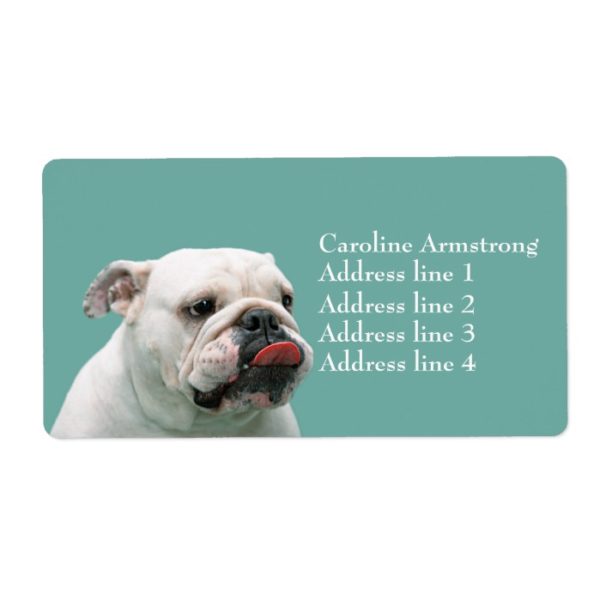 Bulldog funny face tongue custom address labels