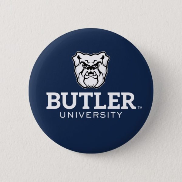 Bulldog with Butler University Wordmark Button