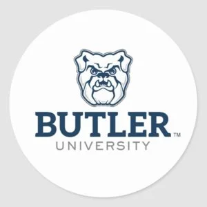 Bulldog with Butler University Wordmark Classic Round Sticker