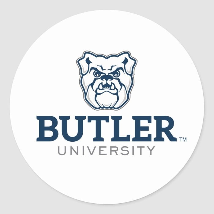 Bulldog with Butler University Wordmark Classic Round Sticker
