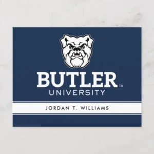 Bulldog with Butler University Wordmark Invitation Postcard