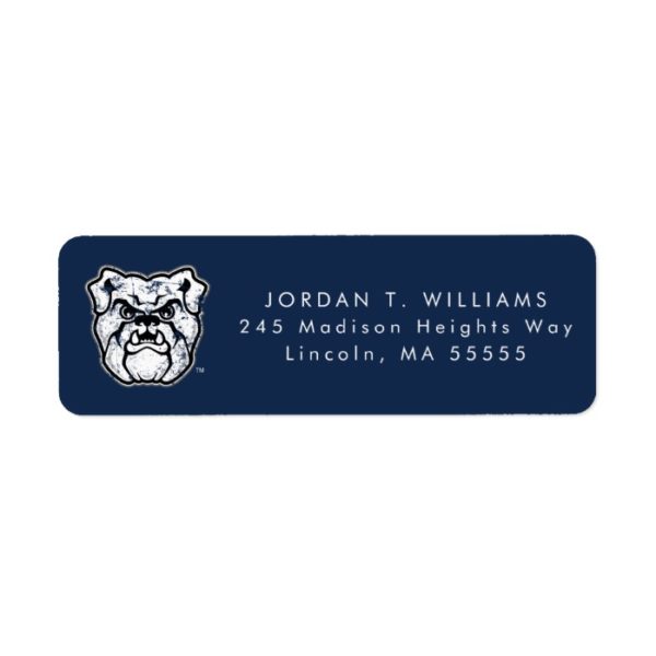 Butler University Bulldog Distressed Label