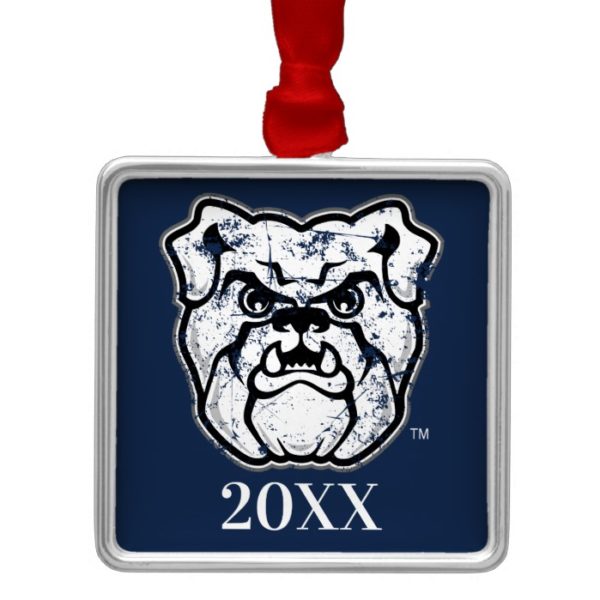 Butler University Bulldog Distressed Metal Ornament
