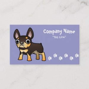 Cartoon French Bulldog (black and tan) Business Card