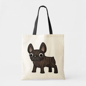 Cartoon French Bulldog (black brindle) Tote Bag