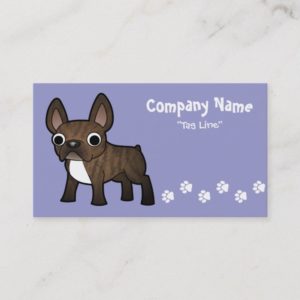 Cartoon French Bulldog (brown brindle bicolor) Business Card