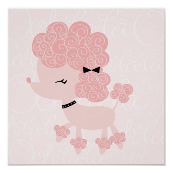 Cartoon French Poodle Children's Wall Art