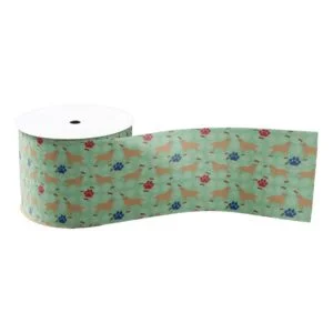 Cartoon Golden Retriever Grosgrain Ribbon