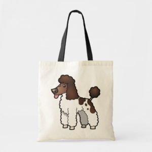 Cartoon Poodle (brown parti puppy cut) Tote Bag