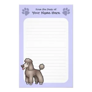 Cartoon Poodle (silver beige puppy cut) Stationery