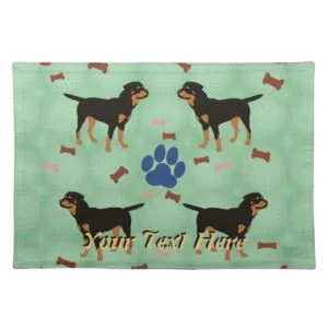 Cartoon Rottweiler Cloth Placemat