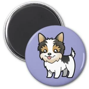 Cartoon Yorkie (short hair parti) Magnet