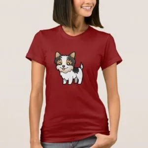 Cartoon Yorkie (short hair parti) T-Shirt