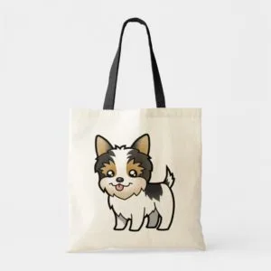 Cartoon Yorkie (short hair parti) Tote Bag