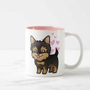 Cartoon Yorkshire Terrier (pup) Two-Tone Coffee Mug