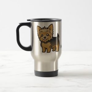 Cartoon Yorkshire Terrier (short hair no bow) Travel Mug
